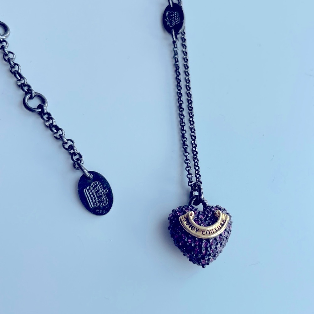 NWOT Juicy Couture Purple Heart Necklace